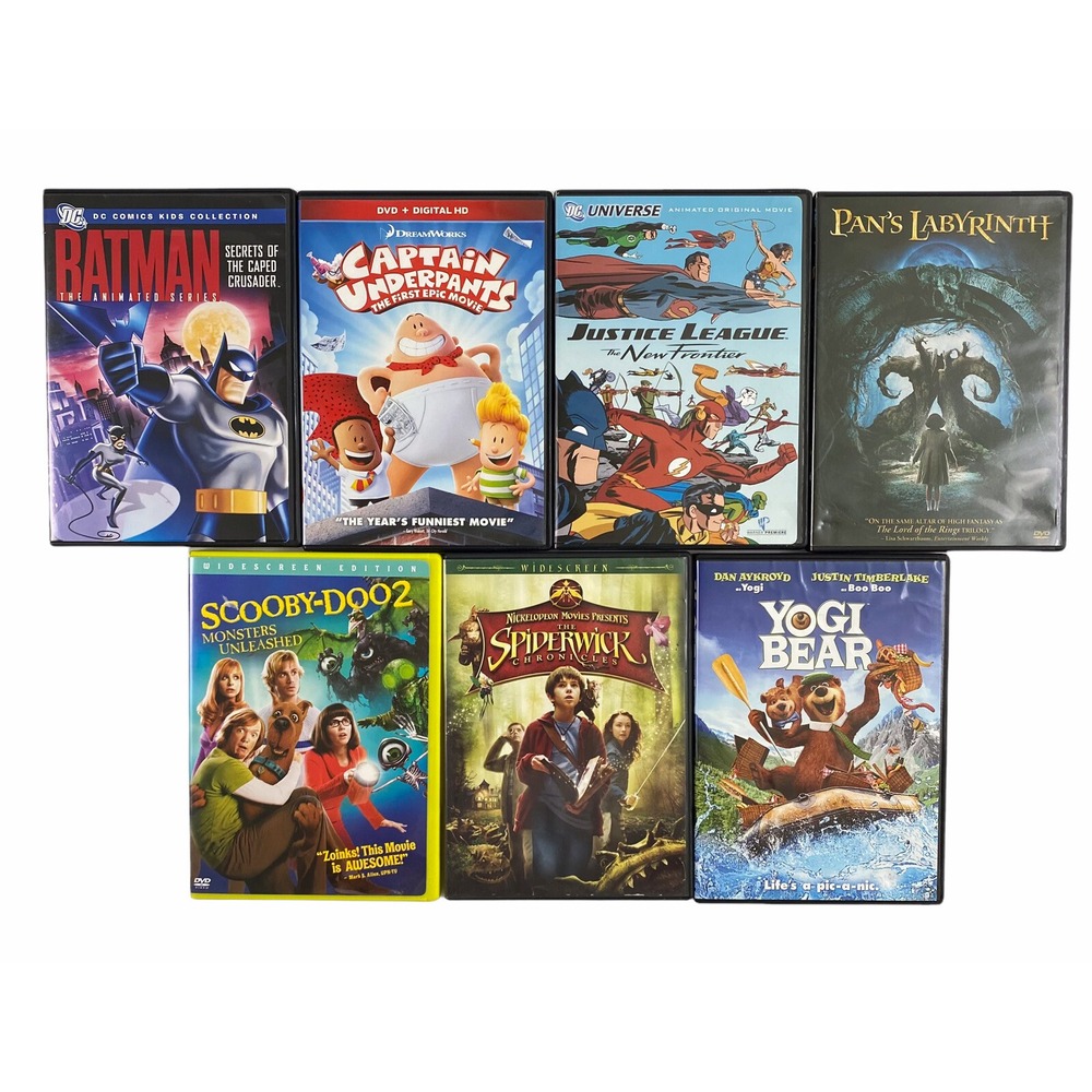 Kids Family DVD Lot Of 7: Yogi Bear, The Spiderwick Chronicles, Scooby- Doo 2